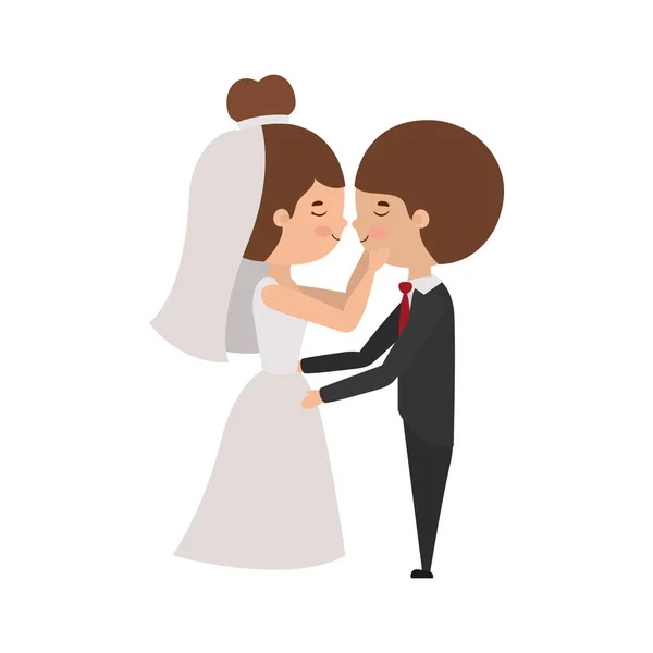 Couple of bride and groom avatar design — Stock Vector