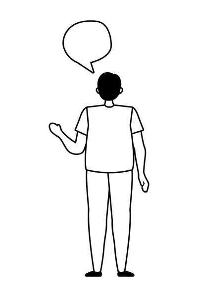 Avatar homme avec design vectoriel bulle de communication — Image vectorielle