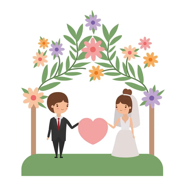 Couple de mariée et marié avatar design — Image vectorielle