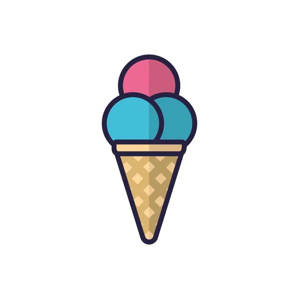 Design de vetor de ícone de sorvete doce isolado — Vetor de Stock