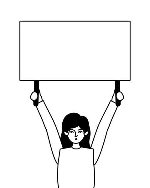 Kobieta protestująca przeciwko projektowaniu wektorów praw człowieka — Wektor stockowy