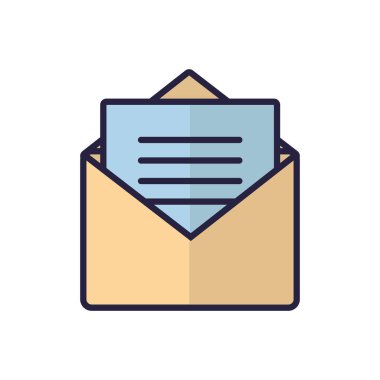 İzole zarf simgesi vektör tasarımı