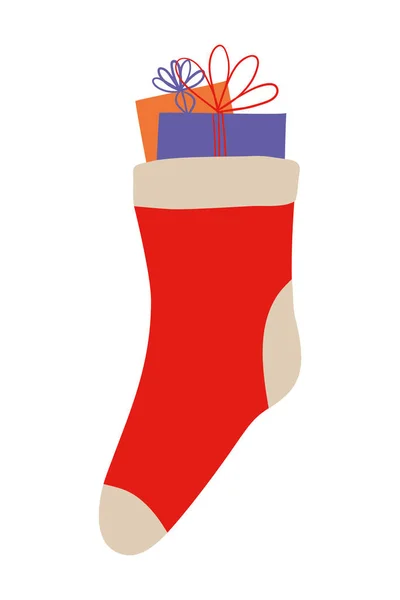 Feliz Navidad santas calcetín vector de diseño — Archivo Imágenes Vectoriales
