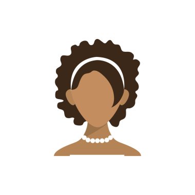 İzole kadın baş vektör tasarımı