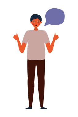 İletişim balonu vektör tasarımlı Avatar adam