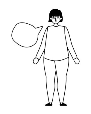 İletişim balonu vektör tasarımlı Avatar kadın