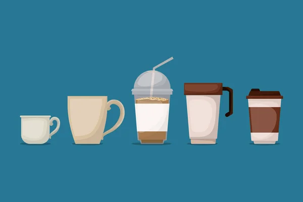 Tarz kahve kupaları vektör tasarımı — Stok Vektör