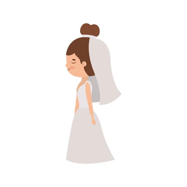 Nevěsta karikatura se svatební šaty vektor design — Stockový vektor