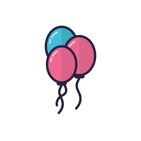 Diseño de vectores de globos de fiesta aislados — Vector de stock