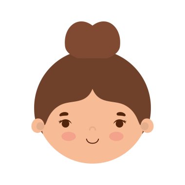 İzole kız çizgi film vektör tasarımı