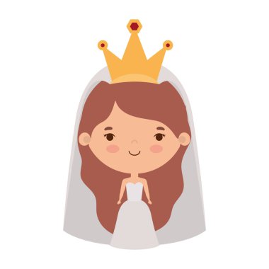 Gelinlik vektör tasarımlı gelin karikatürü