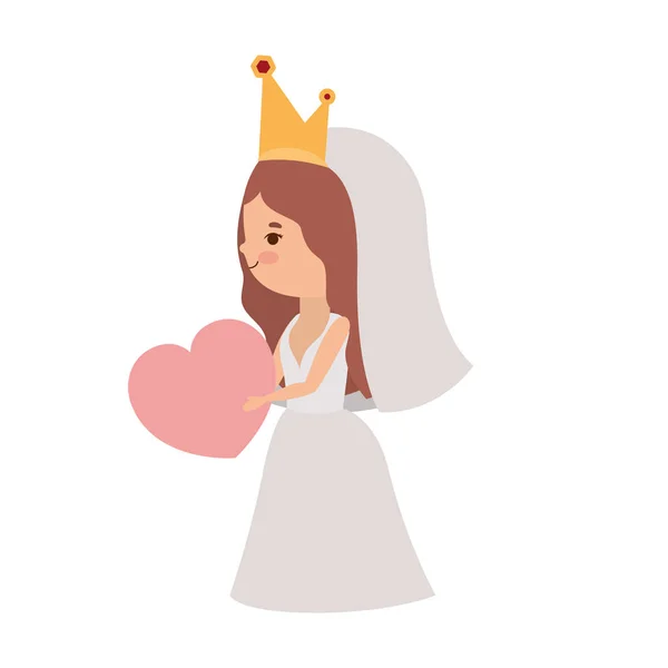 Bride cartoon with wedding dress vector design — Stock Vector