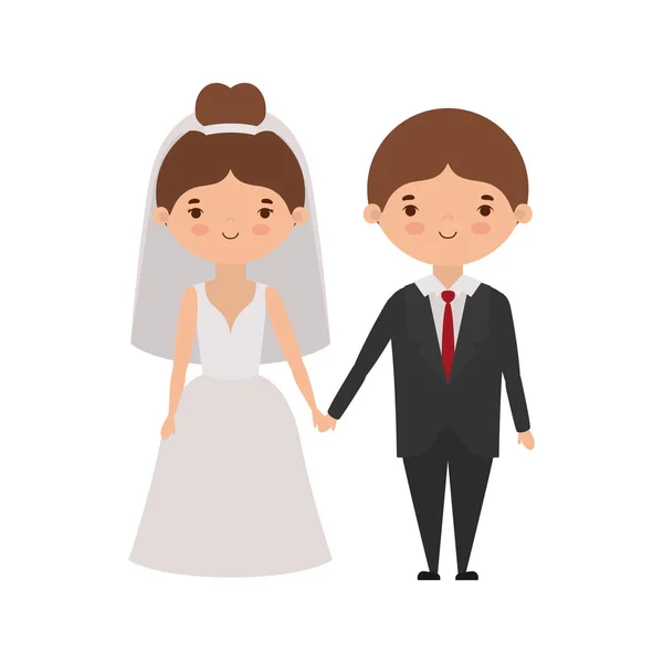 Couple of bride and groom avatar design — Stock Vector