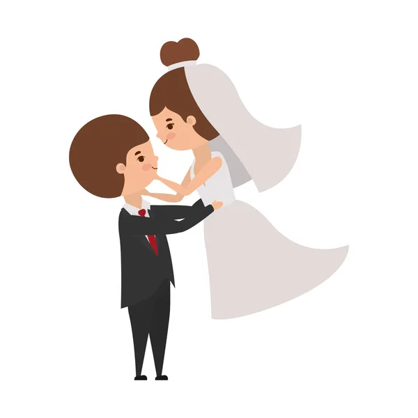 Couple of bride and groom avatar design — Stock Vector