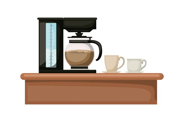 Pote de máquina de café e design de vetor copo —  Vetores de Stock
