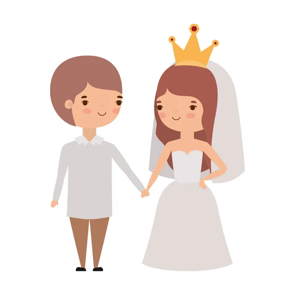 Couple of bride and groom avatar design — Stock Vector