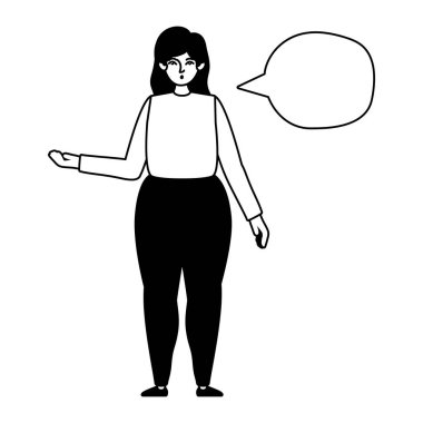 İletişim balonu vektör tasarımlı Avatar kadın