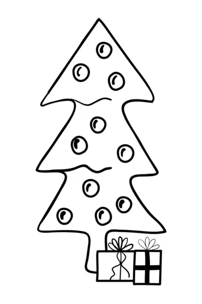 Merry christmas pine tree vector design — Stock Vector