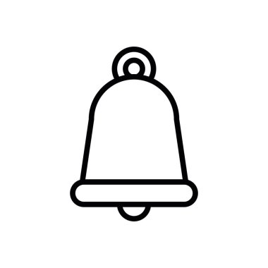 İzole edilmiş çan simgesi çizgisi vektör tasarımı
