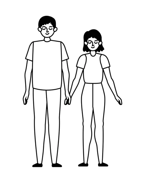 Couple de femme et homme design vectoriel — Image vectorielle