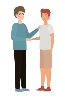 Yakışıklı adamlar vektör tasarımı çiziyor.