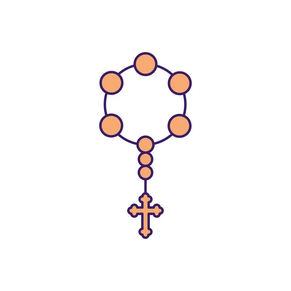 Ізольований розарій з хрестиком Векторний дизайн — стоковий вектор