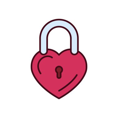 İzole edilmiş aşk asma kilit doldurma vektör tasarımı