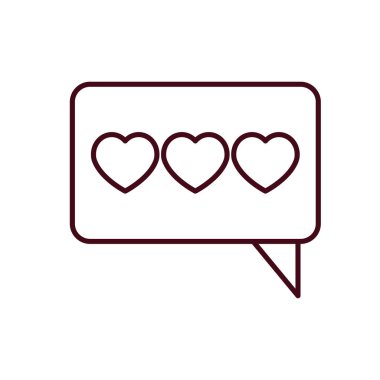 İzole edilmiş aşk kabarcık çizgisi vektör tasarımı