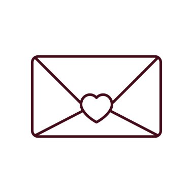 İzole edilmiş aşk kartı çizgisi vektör tasarımı