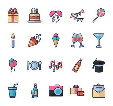 İzole edilmiş parti simgesi vektör tasarımı