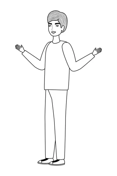 Leuke man cartoon tekening vector ontwerp — Stockvector