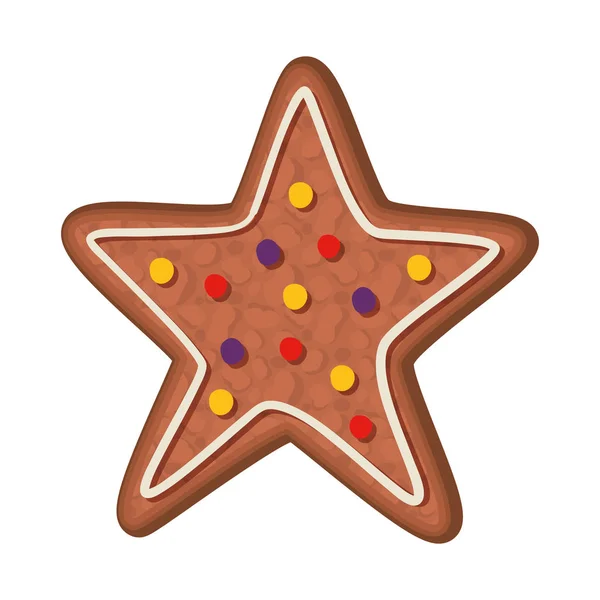 Buon Natale stella cookie vettoriale design — Vettoriale Stock