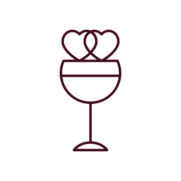 Isolerad kärlek cocktail ikon linje vektor design — Stock vektor