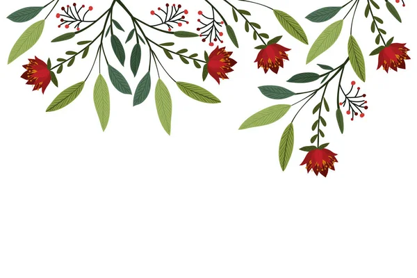 孤立的冬季花卉病媒设计 — 图库矢量图片