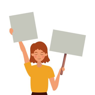 Kadın insan hakları vektör tasarımını protesto ediyor