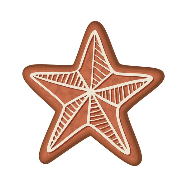 Feliz Natal estrela biscoito vetor design —  Vetores de Stock