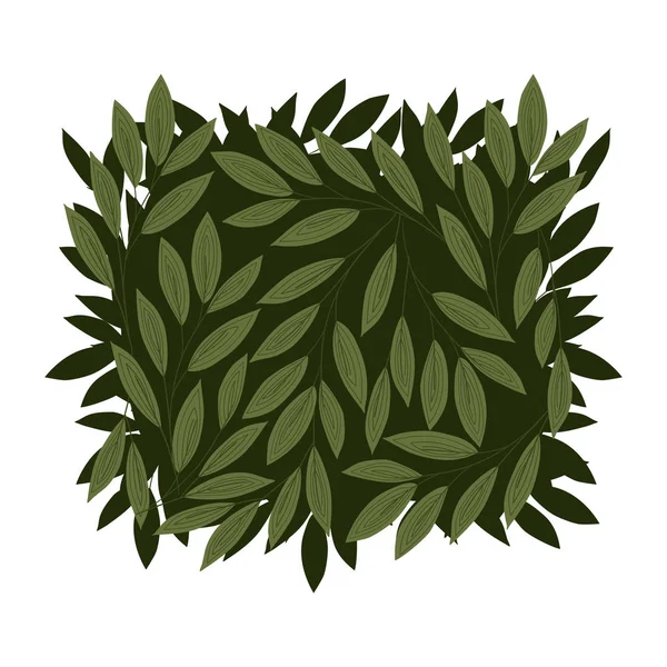 Verde hojas marco vector diseño — Vector de stock