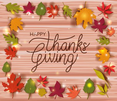 Mutlu Şükran günü vektör tasarımı