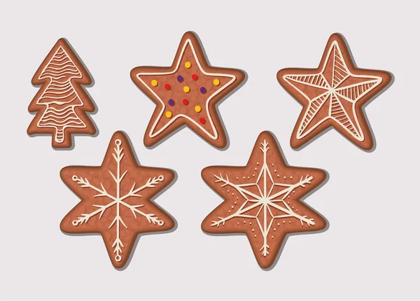 Веселое рождественское печенье векторный дизайн — стоковый вектор
