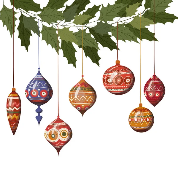 Feliz Navidad esferas vector de diseño — Archivo Imágenes Vectoriales
