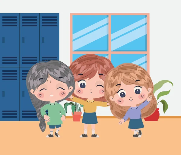 Escuela niños dibujos animados vector de diseño — Vector de stock