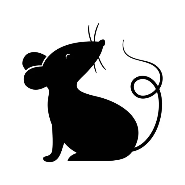 Diseño aislado del vector de silueta de ratón — Archivo Imágenes Vectoriales