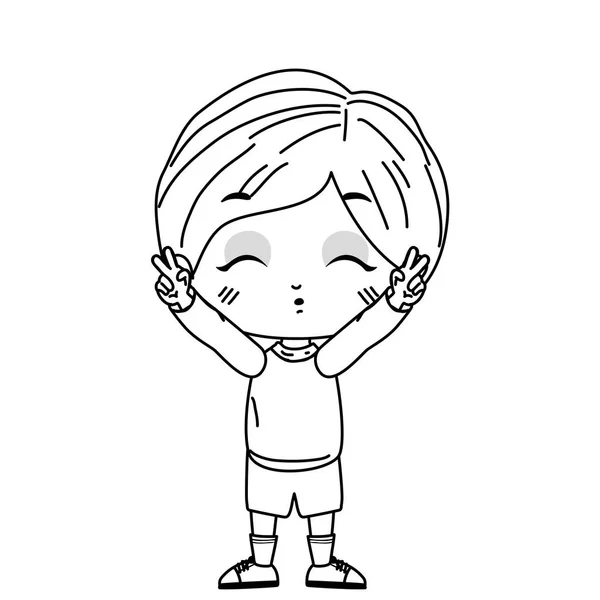 孤立男孩卡通矢量设计 — 图库矢量图片