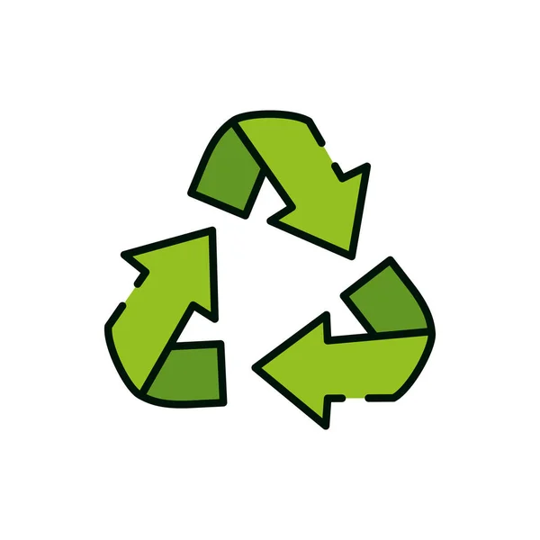 Conception isolée de vecteur de signe de recyclage — Image vectorielle