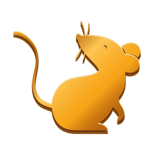 Conception isolée de vecteur de souris d'or — Image vectorielle