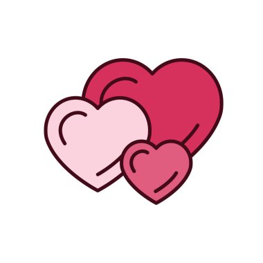 İzole kalp ikonu doldurma vektör tasarımı