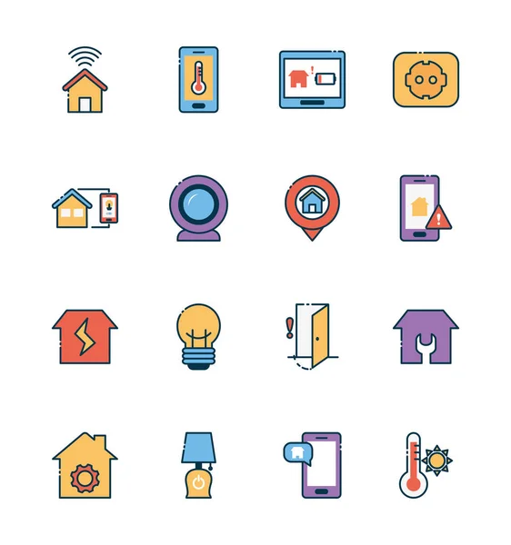 Smart home icon set progettazione vettoriale — Vettoriale Stock