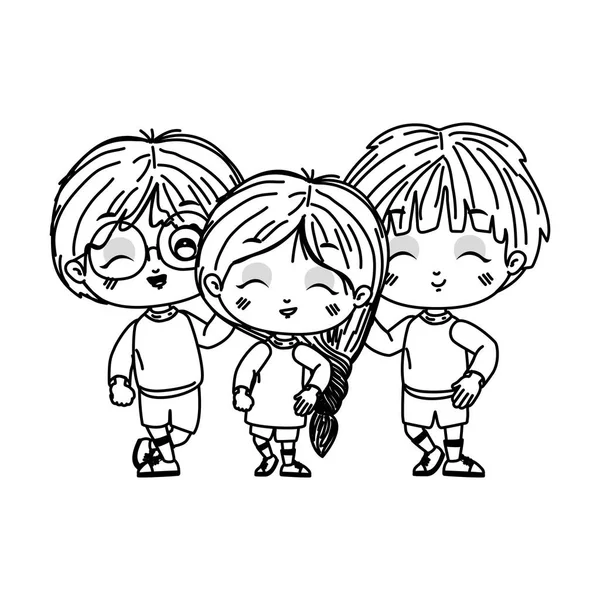 Girl and boys cartoons vector design — Stock Vector