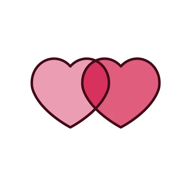 Isolated hearts icon fill vector design — Stock Vector