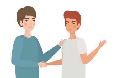 Yakışıklı adamlar vektör tasarımı çiziyor.